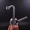 portable mini Dab Rig water pipe Thick Detachable glass water bong recycler smoking water pipe with Carb Hole and downstem oil pot dhl free