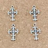 Breloques en forme de croix de fleur en filigrane, pendentifs pour la fabrication de bracelets et de colliers, accessoires de bricolage, 14x23mm, 200 pièces
