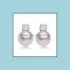 Stud Earrings Jewelry Wholesale 8-9Mm Oval Rhinestone Inlaid Natural Pearl S925 Sier Drop Delivery 2021 4Cee9