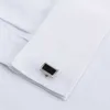 FRANKRIKE MUFFLINKS MEN BUSINESS TUXEDO SHIRTS SQUARE CRARAR Långärmad Täckt Knapp Vanlig Solid Social Formell Skjorta 210628