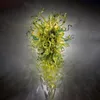 Contemporary Abstract Lamps for Home Wall Decoration OEM Green Colored Mouth Blown Murano Flower Arts Craft Interior Lighting Beautiful Lightings 40 By 70cm
