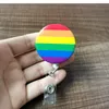 حفلة شارة ممرضة الموضة تفضل Creative LGBT Rainbow Office Card Card Card Buckle Buckle يمكن تدويرها 360 درجة