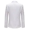 Mens Rose Floral Jacquard Party Wedding Suit Blazer Chal Collar Un botón Elegante White Tuxedo Blazer Jacket Men Costume Homme 210522