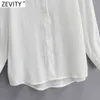 Kobiety Moda Kolejny Kołnierz Bierowany Biała Bluzka Bluzka Biuro Damska Koszula Długi Rękaw Koszula Chic Blusas Topy LS9189 210416