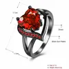 party wedding heart-shaped ring fashion crystal zircon peach rings