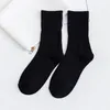 Meias Masculinas 10Pair Marca Moda Ins Algodão Preto Branco Stripe Crew Homens Esportes Alta Skate Blaze Street Feliz Long Sox