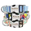 Set collare e guinzaglio per cani in nylon personalizzato Collare con targhetta per cani stampato personalizzato Collari identificativi per cuccioli di animali domestici incisi per cani di taglia media 211006