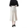 Skirts 2021 Winter Women Maxi Korean Casual Ladies A-line Flare High Waist Solid Knitted Knit Thick Long Skirt