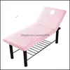 Set di lenzuola Forniture per la biancheria da letto Tessili per la casa Lenzuolo morbido da giardino Salone di bellezza Mas Body Spa Treatment Relaxation Table Er With Face Breath