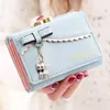 Wallets 2021 Women's Short Wallet Korean Bow Tri-fold Coin Bag Multifunction Student Purse Leather Women