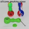 Silikonhandsked Rökning Tillbehör DAB Rig Bong Matkvalitet Silikagelglas Dry Herb Pipe