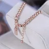 Link Chain European And American Jewelry Fashion Texture Round Zircon Ball Gold Bead Bracelet Female