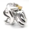 2021 New Electric Shock Stainless Steel Male Chastity Device with Lock Electro Cock Cage Penis Rings Adult Sex Toys For Men S0824