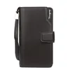 Brieftaschen Herren Lange Brieftasche Europäische und amerikanische dreifach gefaltete Clutch-Tasche mit großem Fassungsvermögen Lychee-Muster Multi-Card-Position