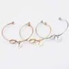 Stainless Steel A-z Disc Initial Letter Knot Bangle Bracelet for Women Girl Gold/ Rose Gold Silver Color Love Letter Bangle Q0719