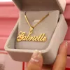 Pendant Necklaces Gold Box Chain Custom Jewelry Personalized Name Necklace Handmade Cursive Nameplate Choker Women Men Bijoux BFF Gift