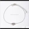 Bracelets de cheville Bijoux Drop Livraison 2021 Ensembles de cheville 4 couches 3pcs / ensemble alliage coquillage étoile de mer vague ronde perle pendentif argent plaqué pour les femmes gi