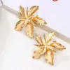 2021 Nouvelle boucle d'oreille exagération mode grande fleur pendante boucles d'oreilles pour femmes dames déclaration boucles d'oreilles bijoux couleurs or et argent chaud