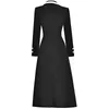 Trench femminile Trench giacca a vento Autumn Designer di alta qualità Fashion Party Workplace Vintage Elegante risvolto Patchwork Black Midi Cappotto