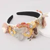 Fashion Sequin Resin Floral Lace Butterfly Headbands Women Luxury Wide-Brimmed Headband Wedding Exquisite Headwear