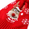 Natal novo produto inverno rena de malha crianças chapéus bonés com pequena bola