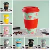 Mugs 500ml Eco-Friendly Bamboo Fibre Coffee Mug Cup With Lid Portable Outdoor Travel Drinking Reusable Tea Water Juice