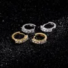 Micro Pave Cz Round Stud Greathiphip Gold Gold Silver Fashion Brincos Iced OUT Diamond Hoop Brincho Jóias de Hip Hop Rock para homens WO7772122