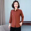 Otoño Sólido Mujeres Tops y Blusa Vintage Manga Larga Gasa Tallas grandes XXXL / 5XL Blusas Mujer De Moda Camisas 210531