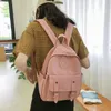 Ryggsäck Nylon Skolväska Kvinnlig gymnasieelev Koreansk version av Stöldskyddet Flip Casual Girl Small