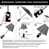 Vindskyddad dubbelskikt inverterade paraplyer omvänd vikning UV-skydd Portable män Rain Women Present Parasol