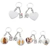 Sublimation Keychains Party Favoris Thermal TraSnfer Love DIY Impression Blanche Keychain Lovers Famille Anniversaire Cadeau d'anniversaire