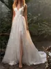 Klassiska kvällsklänningar V-Neck Long Belt Långärmad Kvinnor Formell Fantastisk Golvlängd Prom Klänning Robe de Mariée Custom Made