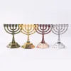 Israel Judea Jew Creative home furnishing alloy 7 Branches Candlestick je judaism crafts Menorah candle holder 210727