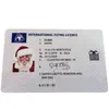 Greeting Cards 50pcs Santa Claus Flight License Christmas Eve Driving Licence Gifts For Children Kids Tree Decoration