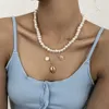 2021 Temperament Jewelry Double Simple Pearl Necklace Fashion Wild Atmosphere Pendant Clavicle Chain