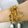 Pulsera de cadena chapada en oro Punk para mujer, tendencia Hip Hop 2020, hebilla en espiral que se puede abrir, pulsera para parejas, regalos Steampunk Q0720