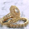 Klaster pierścienie 2021 Brand Rich Drzewo Moda Trzyczęściowy Parasolowy Kształt Golden Lady Pierścień Kryształ Złota Dziewczyna ślubna