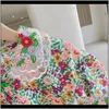 Kleidung Baby Kinder Mutterschaft Drop Lieferung 2021 Koreanische Stil Frühling Kleine Mädchen Blumenstickerei Mesh Kragen Hemden Baby Kind Retro Lange S