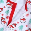 Höst vinter jul baby rompers söt nyfödd barn flicka avslappnad långärmad santa claus träd snögubbe tryckta dragkedja jumpsuits toddler kläder m3816