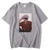 半袖ビンテージメンズティーシャツファッションブランドTシャツjujutsu kaisen漫画ゴジョプリントトップス大型TシャツメンズY0809
