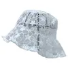 Korean Fashion Chic Lace Black /White Bucket Hat Summer Sun Hats For Women Hollow Flower Breathable Fishermen Wide Brim