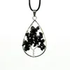 Livets träd Birthstone Sterling Silver Pendant Smycken Naturlig Healing Crystals Quartz Halsband för Unisex