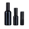Fina dimsprutflaskor 10-100 ml svart påfyllningsbar pumpsprut glas kosmetisk behållare