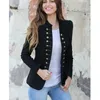 Women Fall Fashion Jackets Blazers Clothes Jacket Double Breasted Long Sleeve Button Notched Office Lady Blaser Autumn 210527