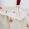 Summer Sleeveless Cute Suspenders Pumpkin Print Suit Cotton Girl Baby Top Bread Shorts Headband Three Piece Set 210417