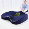 Memory Foam Taille Rückenkissen Orthopädisches Sitzkissen Bürostuhl Unterstützung Lendenwirbelsäule Auto Massage Pad Butt Sets 211203