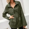 Trench feminina Casacos 2021 Autumn/Winter Capuz da cintura Caixa de chuva Zip Capinho de chuva Roupas de montanha ao ar livre Designer de roupas femininas