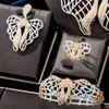 Örhängen Halsband Godki Lovely Bowknots 4PCS Afrikanska Bridal Zirconia CZ Smycken Satser för Kvinnor Bröllop Dubai Nigeria Crystal Party Set
