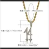 Smycken hiphop 6ix9ine diamanter hänge halsband för män lyx nummer 14 hängsmycken 18k guldpläterad koppar zirkon kubansk