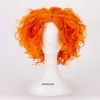 Alice in Wonderland 2 Mad Hatter Cosplay Wigs Tarrant Hightopp Orange Short Curly Heat Resistant Synthetic Hair + Cap Y0913